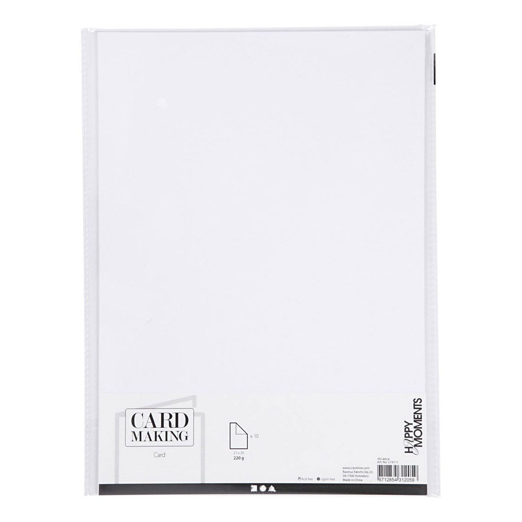 Creativ company karton, a4, vel 210x297 mm, 220 gr, off-white, 10 stuk 1 doos