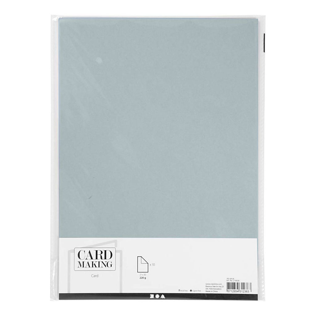 Creativ Company Karton, A4, Blatt 210 x 297 mm, 220 g, grau, 10 Stück, 1 Karton