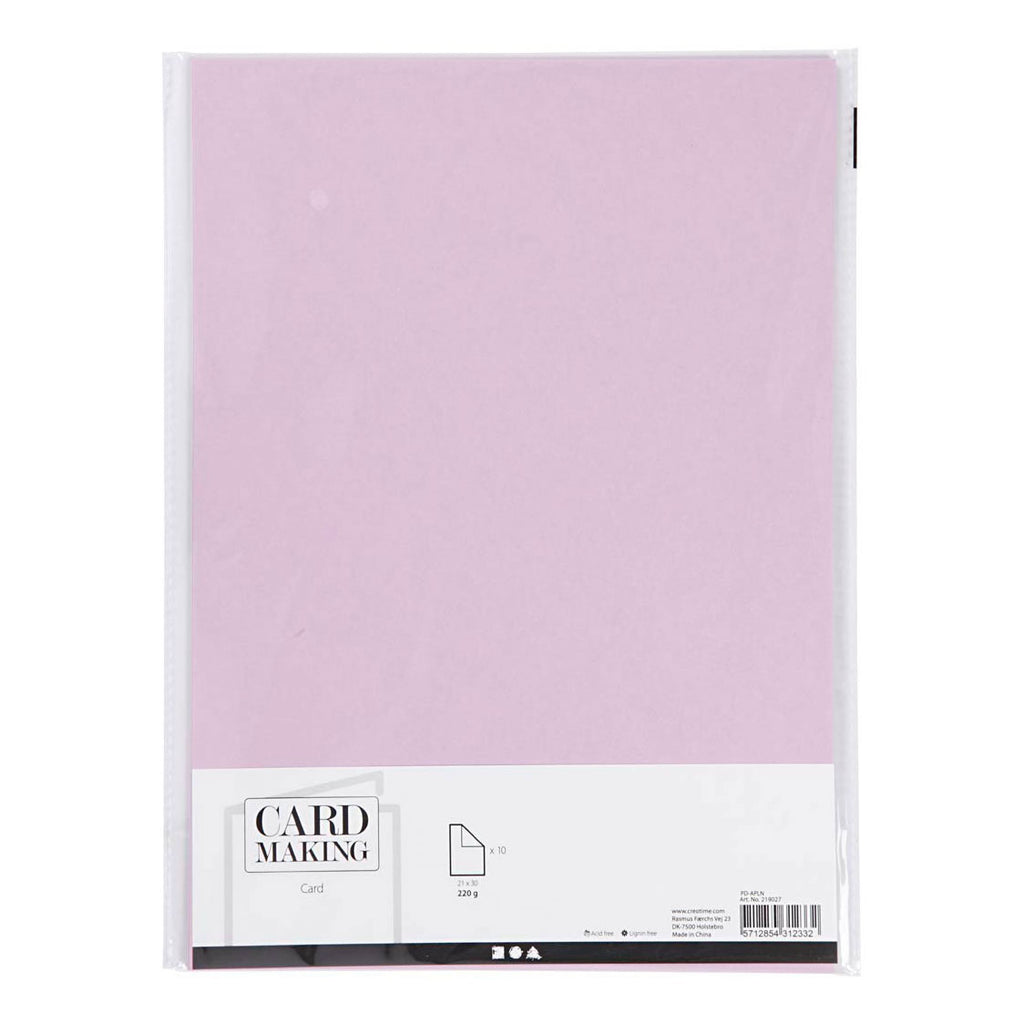 Creativ company karton, a4, vel 210x297 mm, 220 gr, lichtpaars, 10 stuk 1 doos