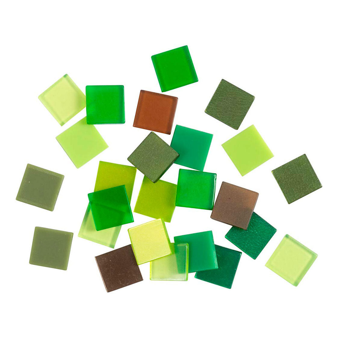 Creativ company mini mozaiek groen glitter 10x10mm, 25 gram