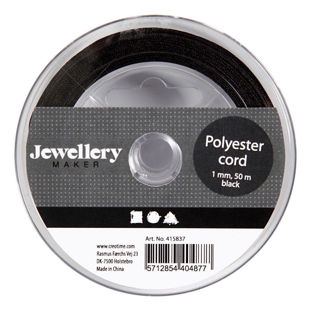 Creativ Company Polyesterkordel, schwarz, 50 m