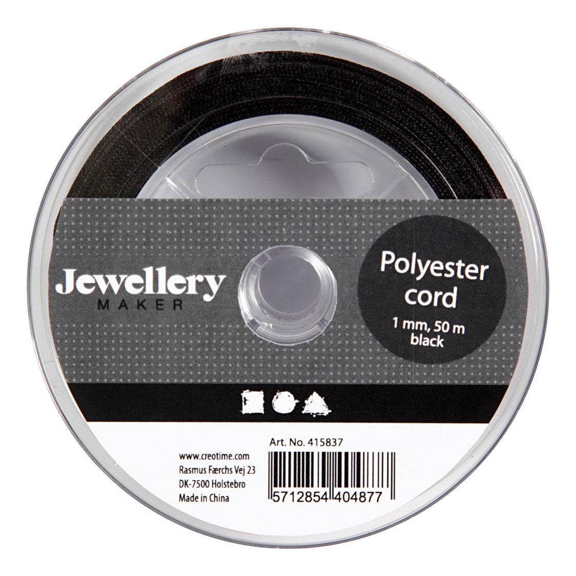 Creativ Company Polyesterkordel, schwarz, 50 m