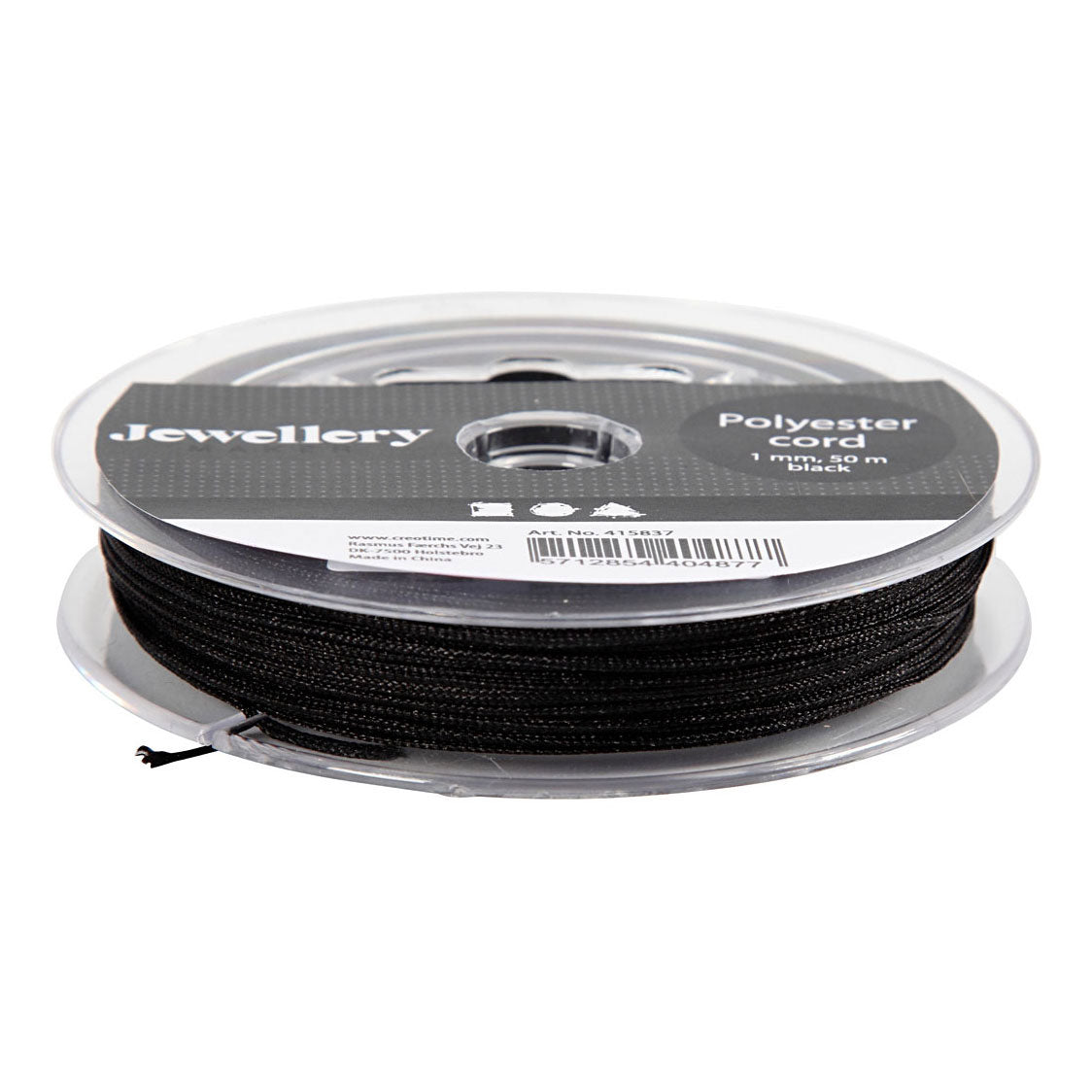 Creativ Company Polyesterkordel, schwarz, 50 m
