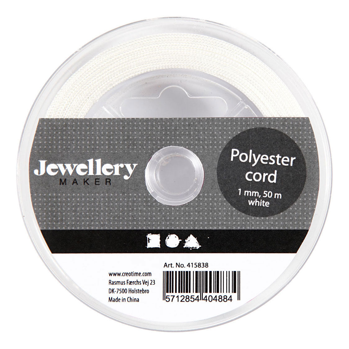 Creativ Company Polyesterkordel weiß, 50 m