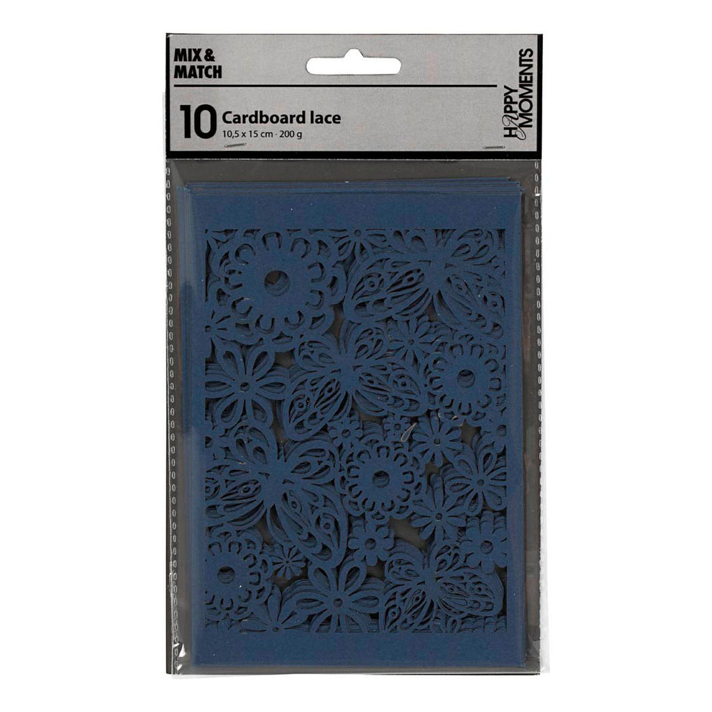 Creativ Company Musterkarton, Blattgröße 10,5 x 15 cm, 200 g, blau, 10 Stück, 1 Schachtel