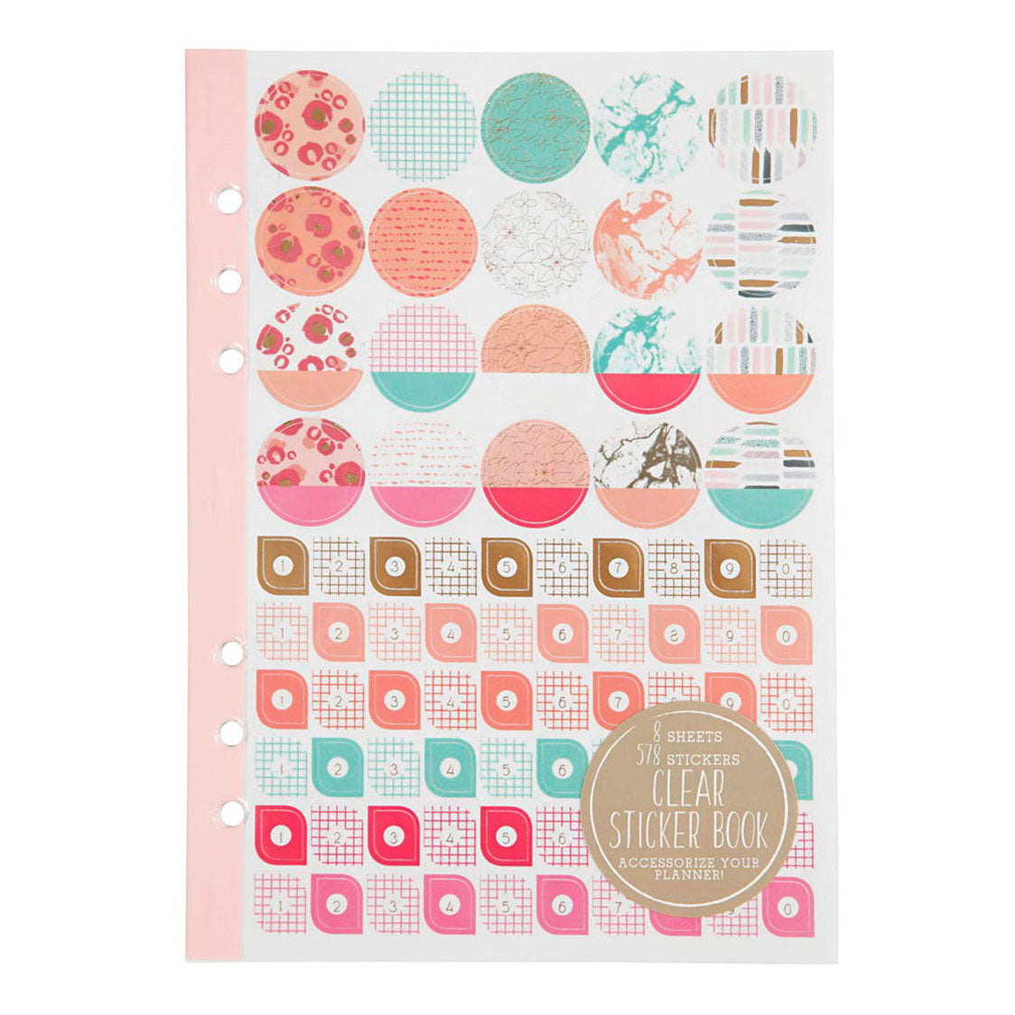 Creativ company stickerboek, aquarel, a5, goud, rood, koraal, 1 stuk