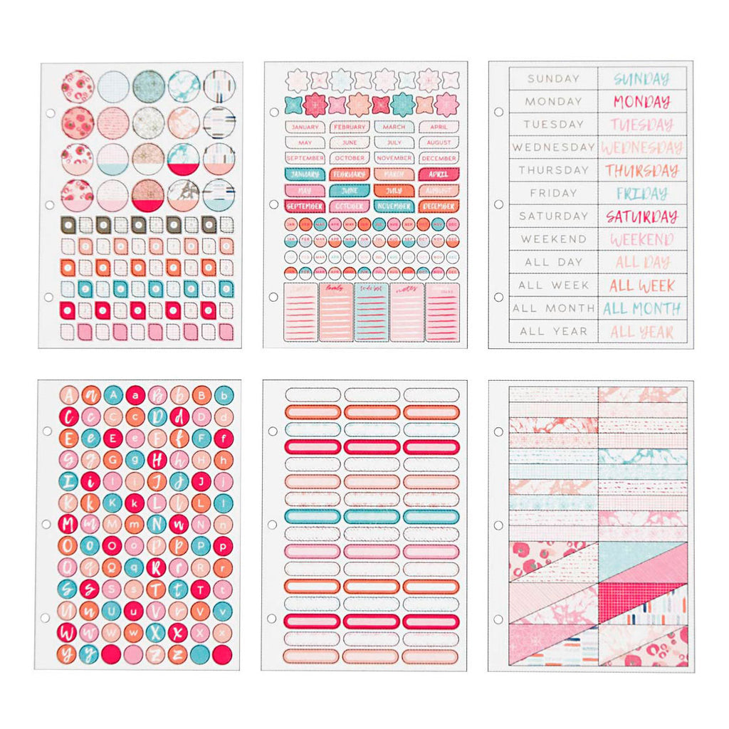 Creativ company stickerboek, aquarel, a5, goud, rood, koraal, 1 stuk