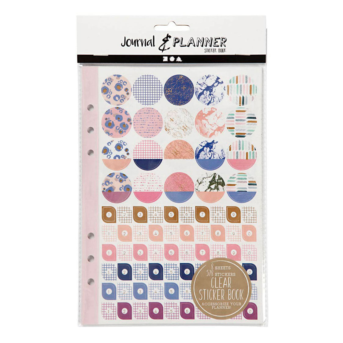 Creativ company stickerboek, bloemen, a5, goud, paars, roze, 1 stuk