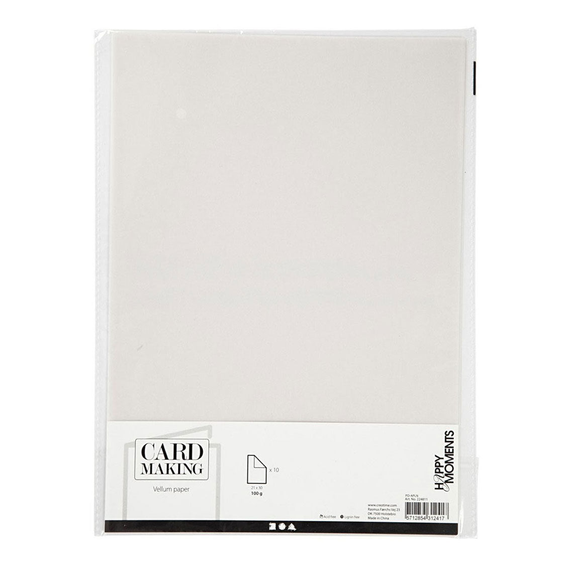 Creativ company vellumpapier, a4, vel 210x297 mm, 100 gr, off-white, 10 vel 1 doos