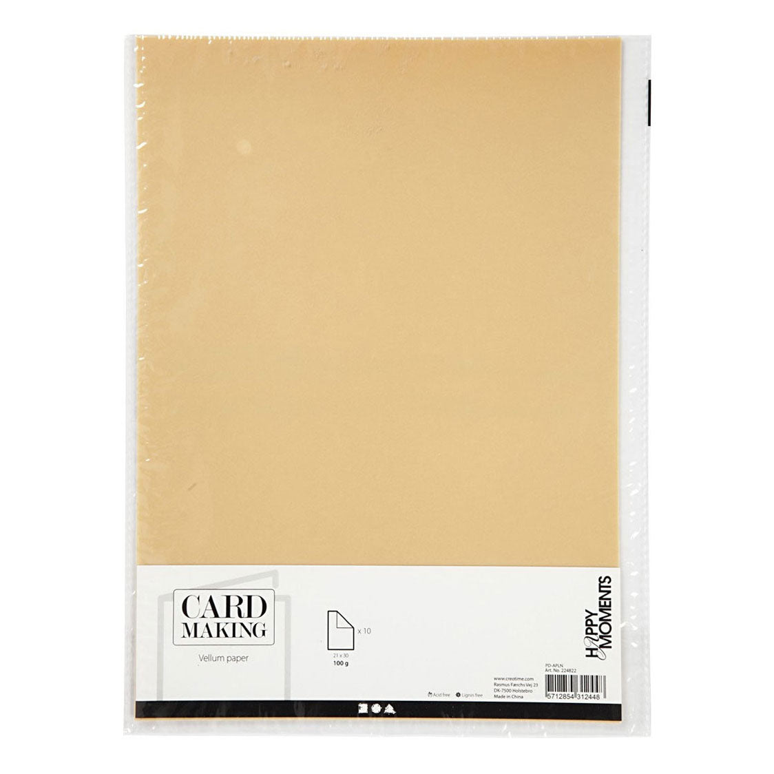 Creativ company vellumpapier, a4, vel 210x297 mm, 100 gr, naturel, 10 vel 1 doos