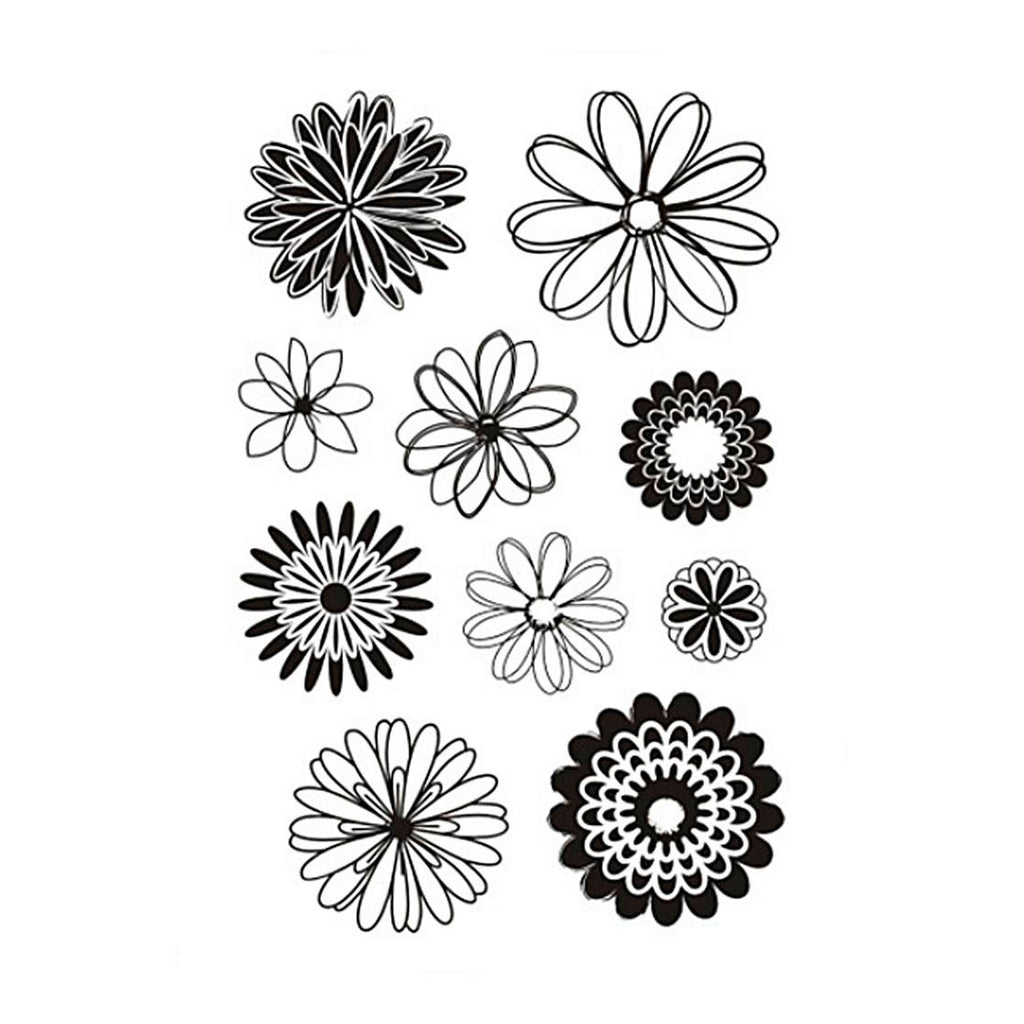 Creativ Company Silikonstempel, Blumen, Bogen 11 x 15,5 cm, 1 Blatt