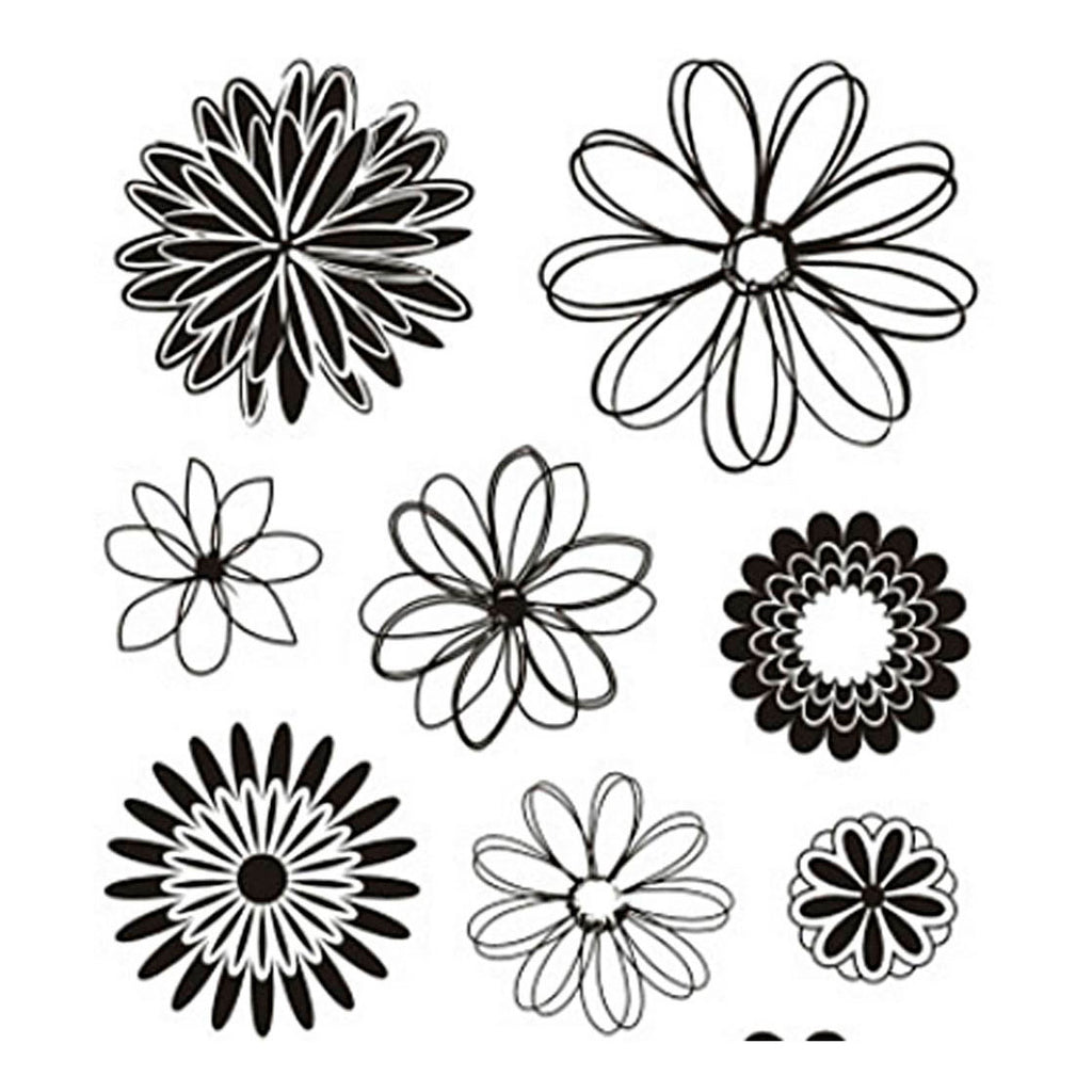 Creativ Company Silikonstempel, Blumen, Bogen 11 x 15,5 cm, 1 Blatt