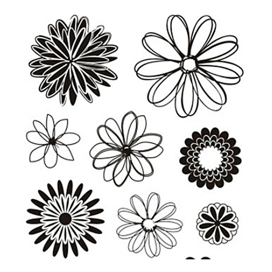 Creativ Company Silikonstempel, Blumen, Bogen 11 x 15,5 cm, 1 Blatt