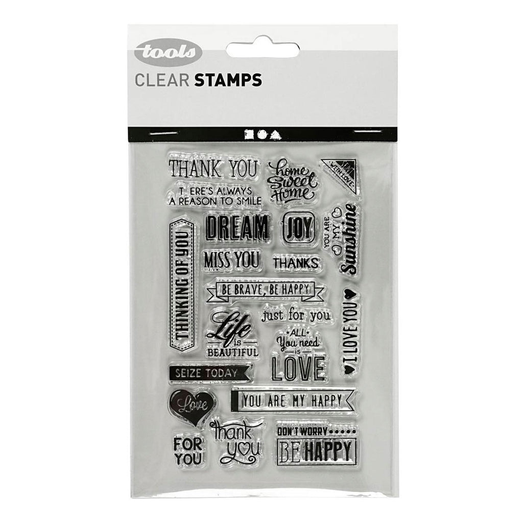 Creativ Company Silikonstempel, englischer Text, Blatt 11 x 15,5 cm, 1 Blatt