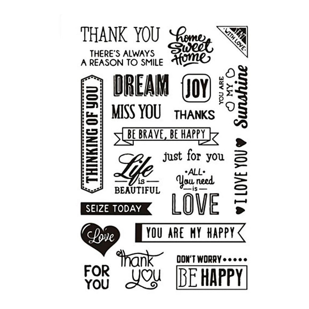 Creativ company silicone stempels, engelse tekst, vel 11x15,5 cm, 1 vel