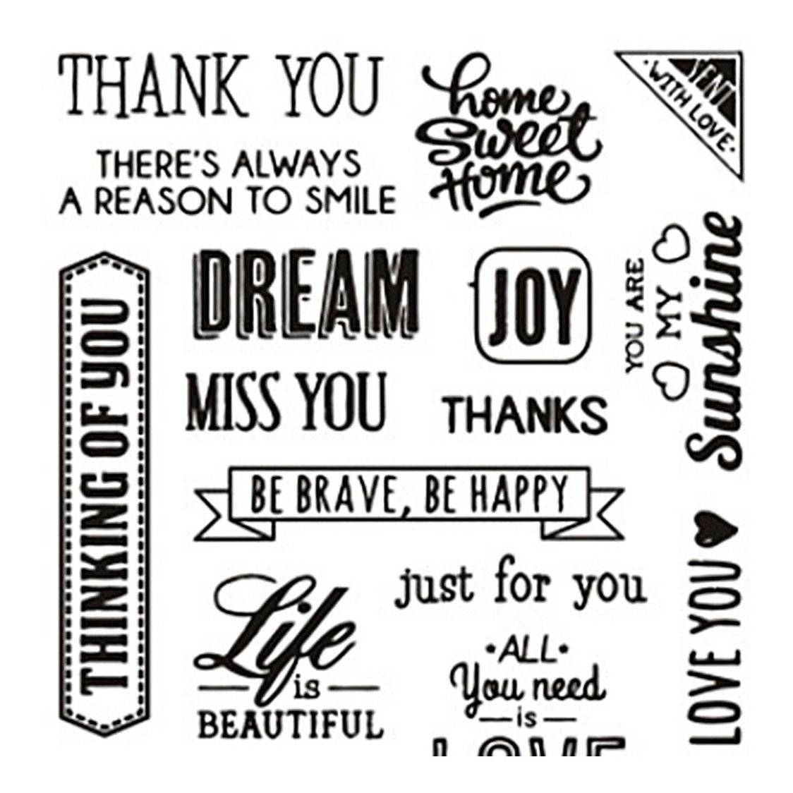 Creativ Company Silikonstempel, englischer Text, Blatt 11 x 15,5 cm, 1 Blatt