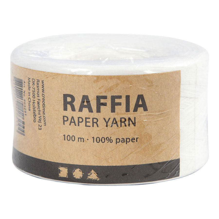 Creativ Company Papierraffiagarn weiß, 100 m
