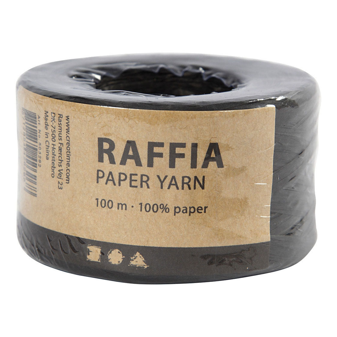 Creativ Company Papierraffiagarn schwarz, 100 m