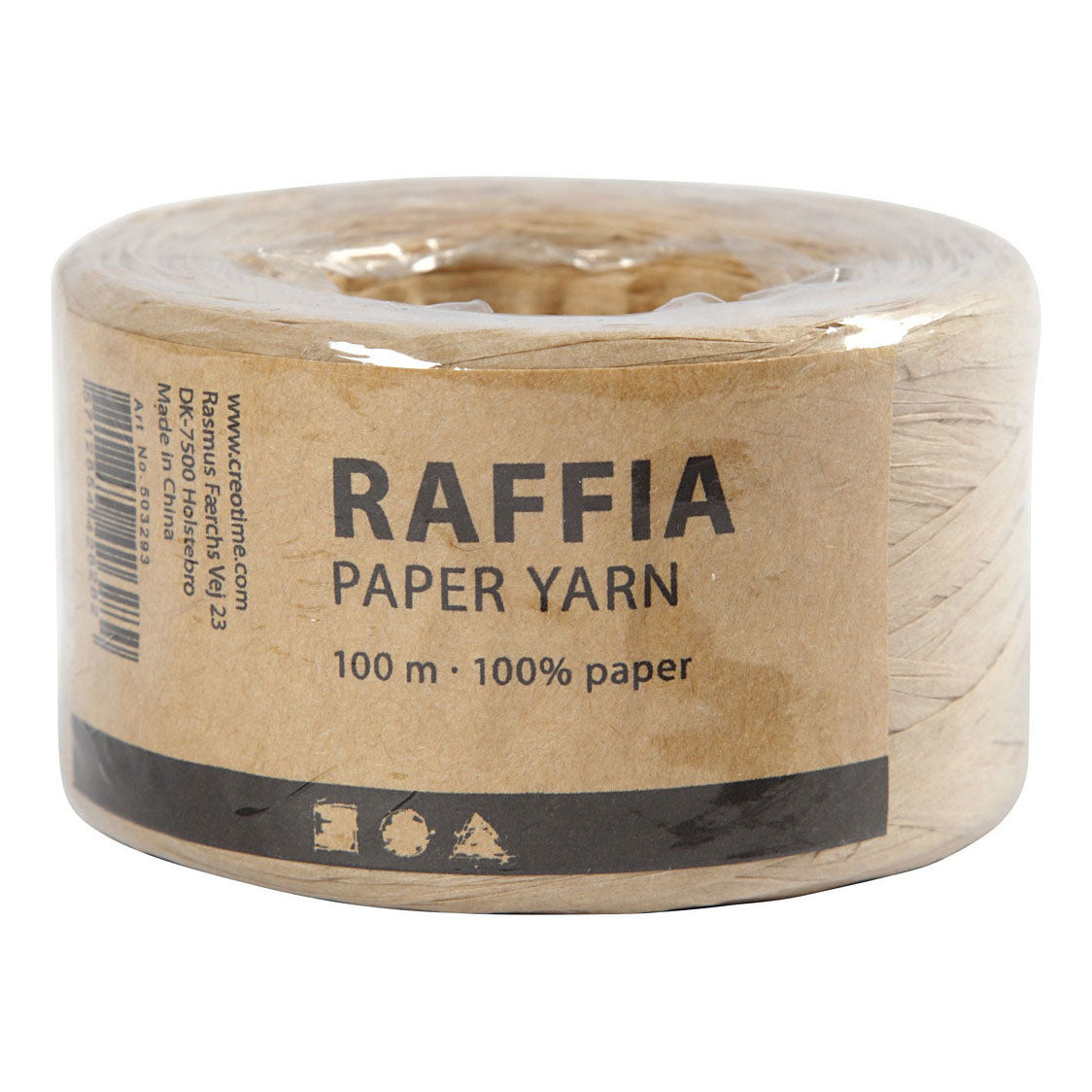 Creativ Company Papierraffiagarn, sandfarben, 100 m