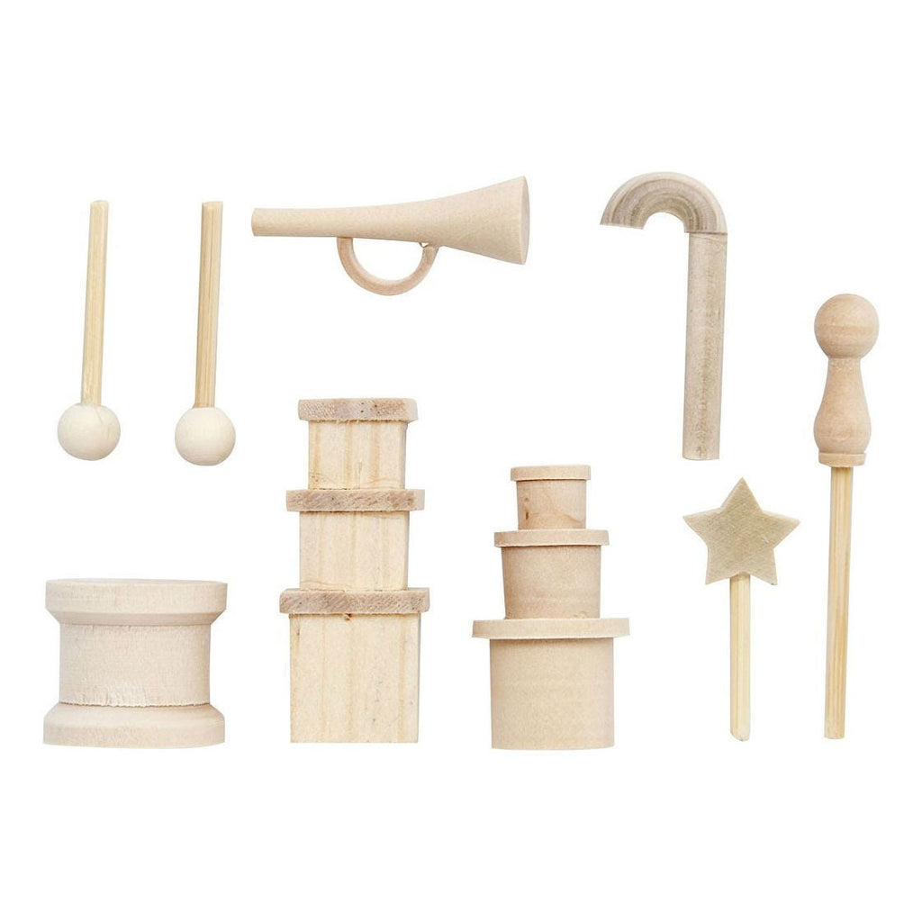 Creativ Company Kleine Holzaccessoires für Dekorationszwecke, 13-teiliges Set.