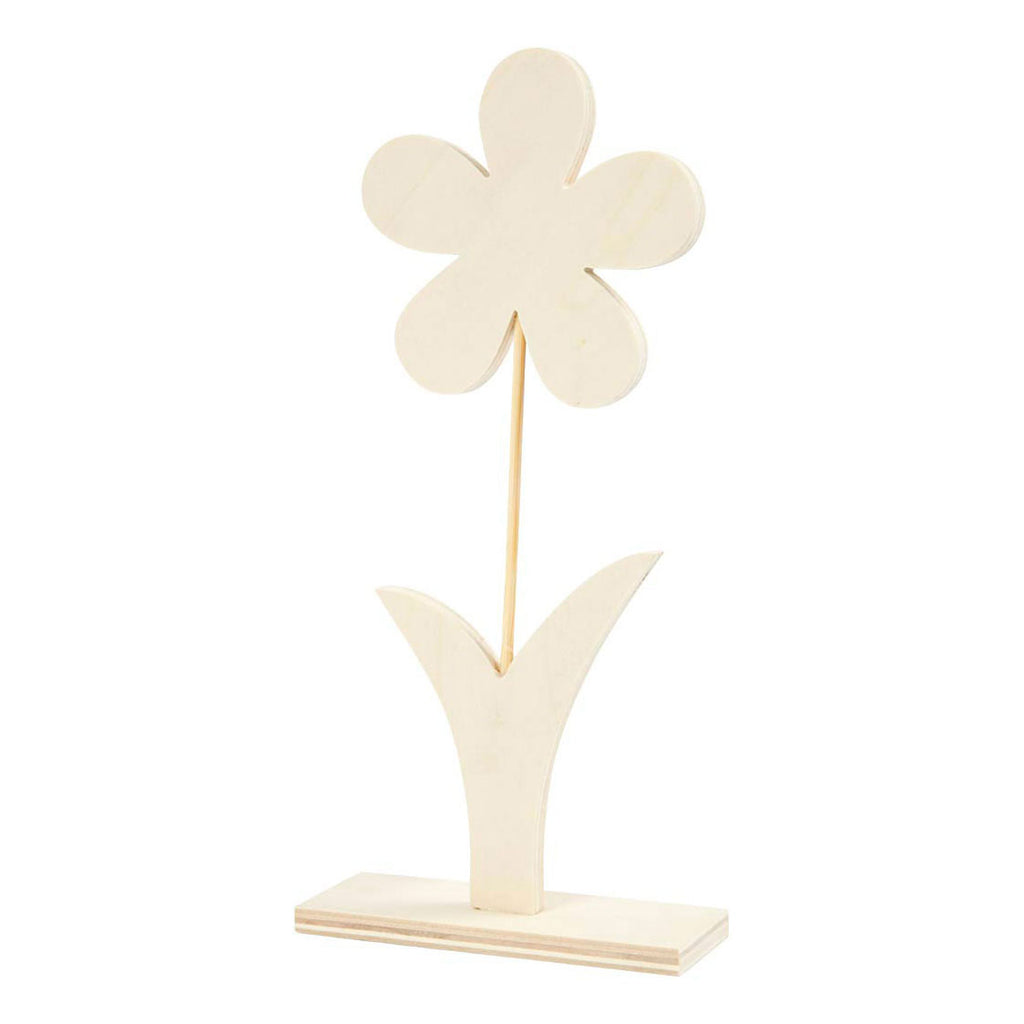 Creativ Company Holzblume mit Sockel, 26 cm