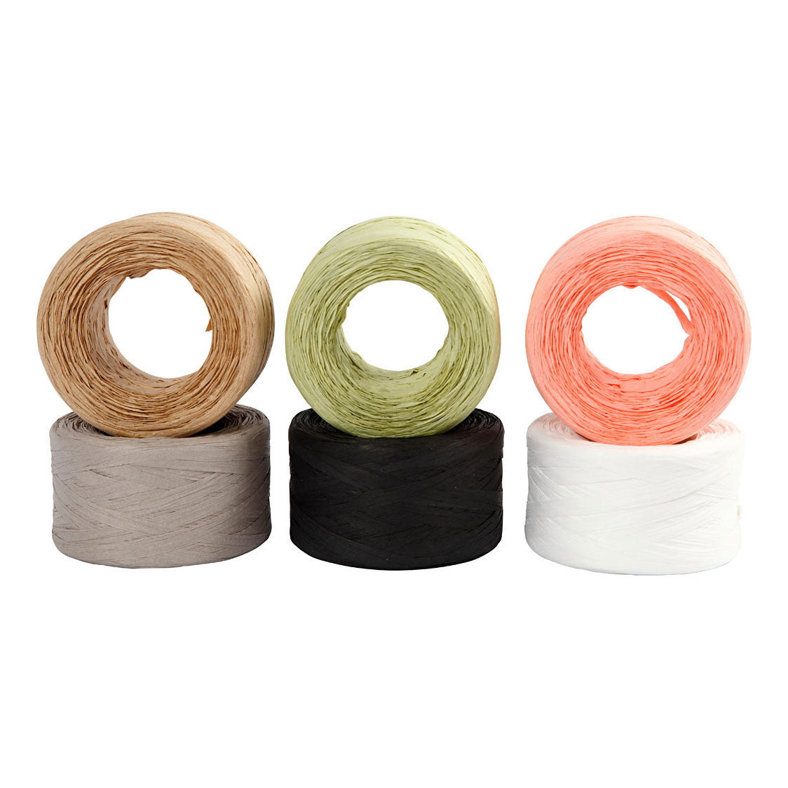 Creativ Company Papier Raffia Garn verschiedene Farben, 6x100m