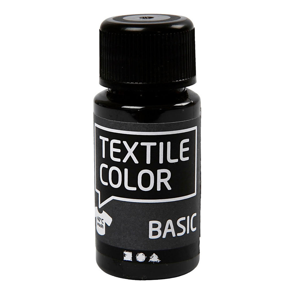 Kreativfirma Textilfarbe Halbdeckende Textilfarbe - Schwarz, 50 ml
