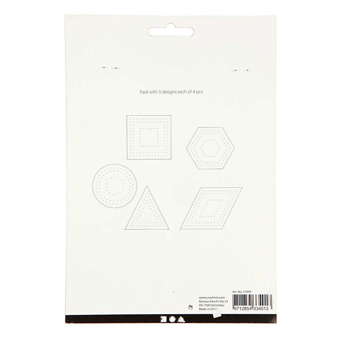 Creativ Company Kreuzstichkarton, geometrisch, Größe 10-17 cm, weiß, 20 Stück, 1 Schachtel