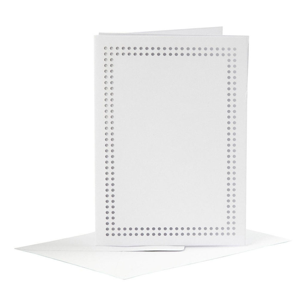 Creativ Company Stickkarten, Kartengröße 10,5 x 15 cm, Umschlaggröße 11,5 x 16,5 cm, weiß, 6 Sets in einer Schachtel