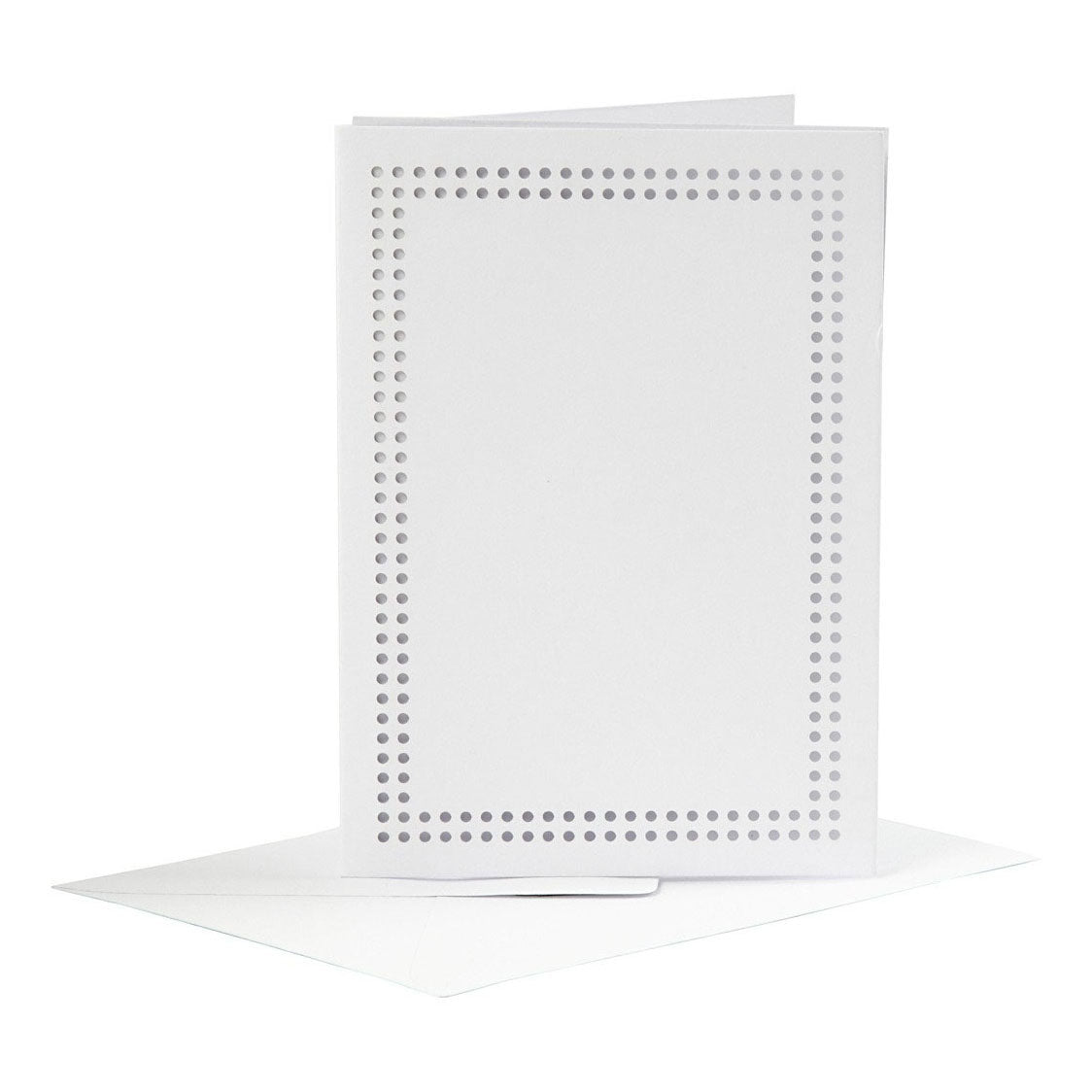 Creativ Company Stickkarten, Kartengröße 10,5 x 15 cm, Umschlaggröße 11,5 x 16,5 cm, weiß, 6 Sets in einer Schachtel
