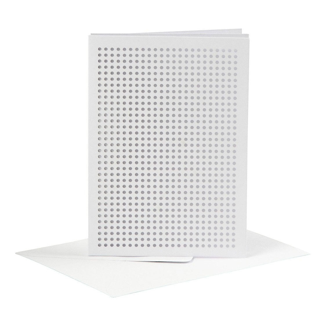 Creativ Company Stickkarten, Kartengröße 10,5 x 15 cm, Umschlaggröße 11,5 x 16,5 cm, weiß, 6 Sets in einer Schachtel