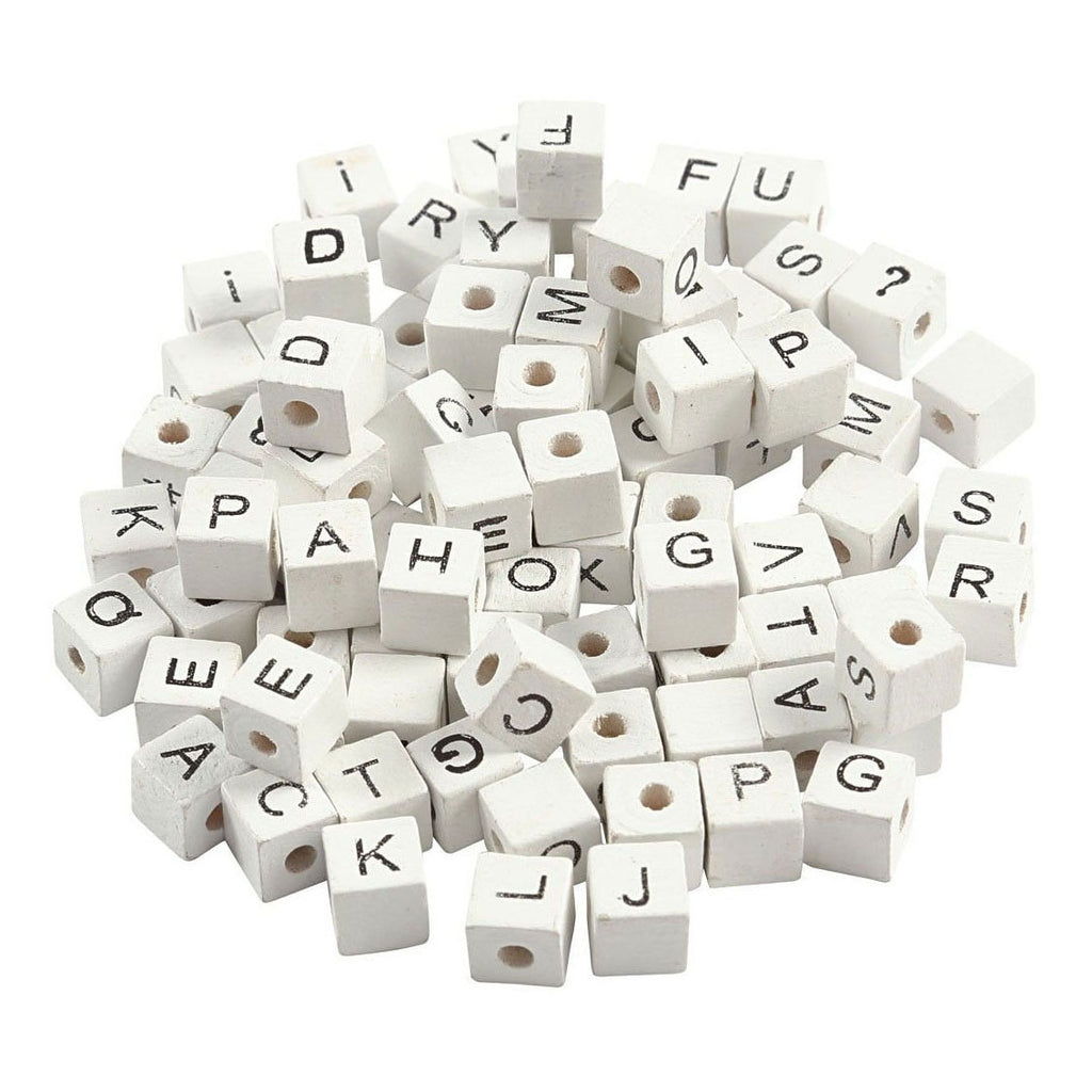 Creativ Company Buchstabenperlen weiß a-z, 92 Stück.