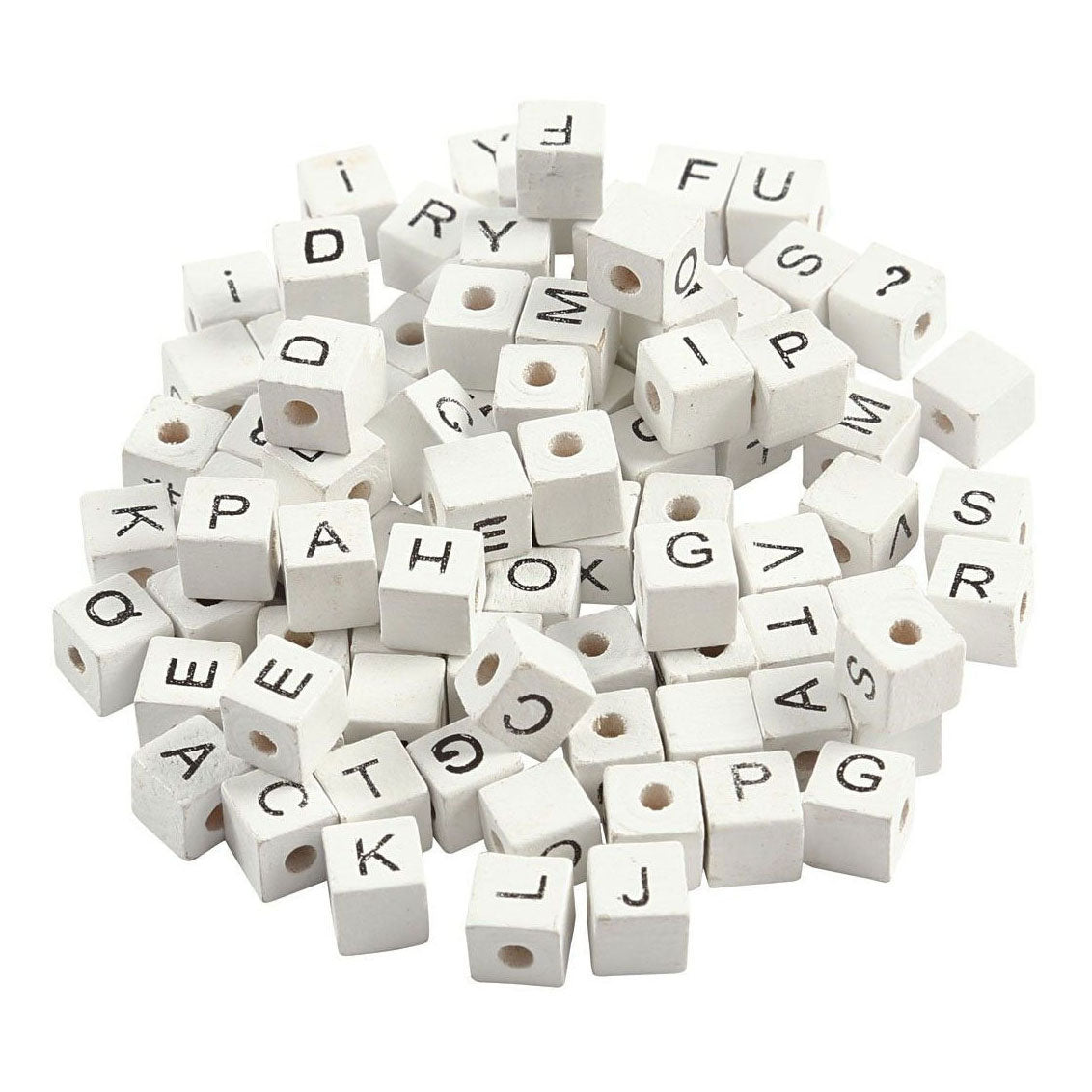 Creativ Company Buchstabenperlen weiß a-z, 92 Stück.