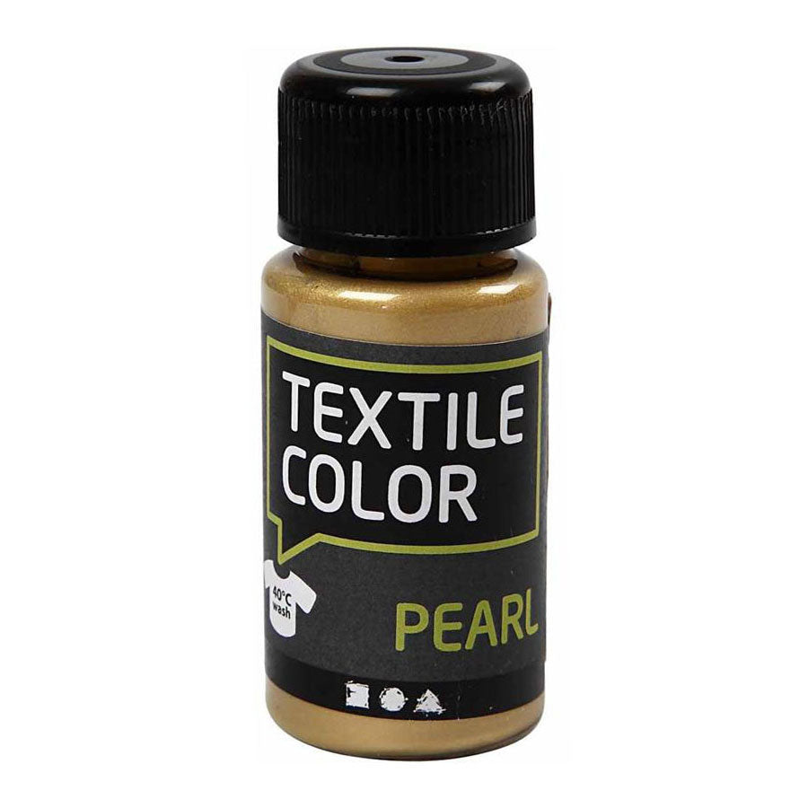 Creativ company textile color dekkende textielverf - goud parelmoer, 50ml
