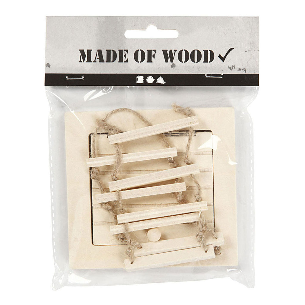 Creativ Company Mini-Dachbodenluke aus Holz und Strickleiter