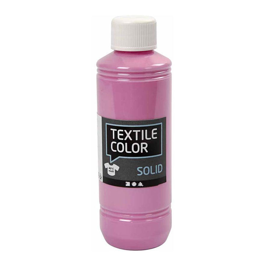 Creativ company textile color dekkende textielverf - roze, 250ml