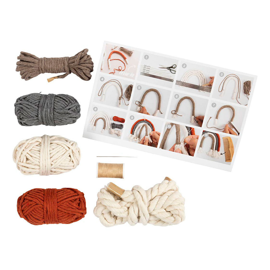 Creativ Company Mini-Hobbyset Makramee Regenbogen