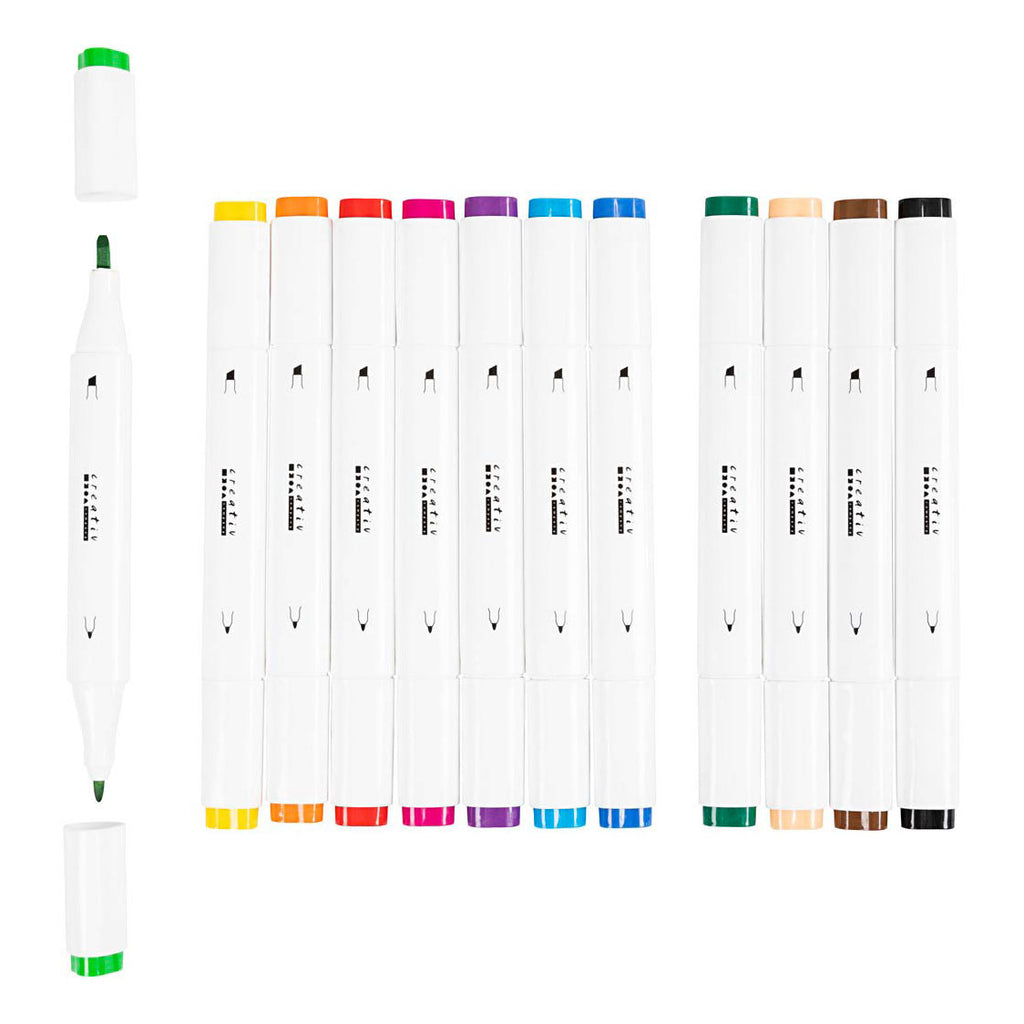 Creativ company tekenstift standaard kleuren, 12st. dubbelzijdig