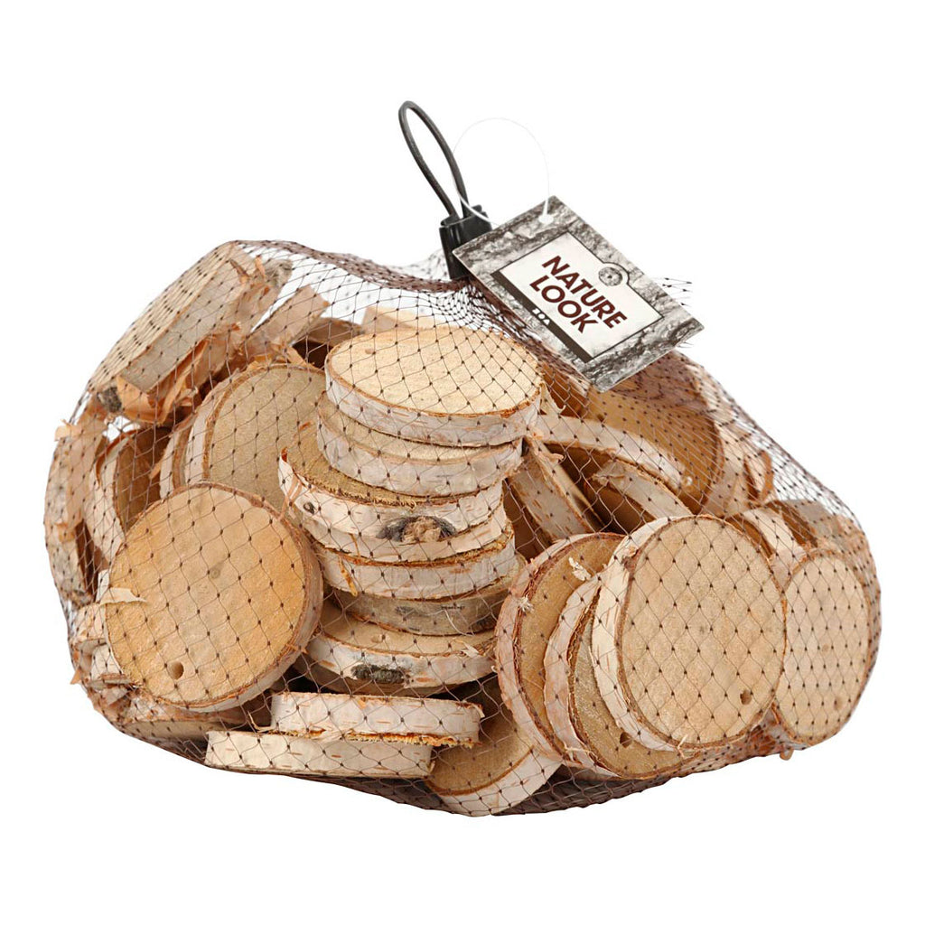 Creativ Company Holzscheiben mit Loch, 500 Gramm