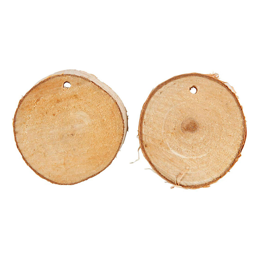 Creativ Company Holzscheiben mit Loch, 500 Gramm