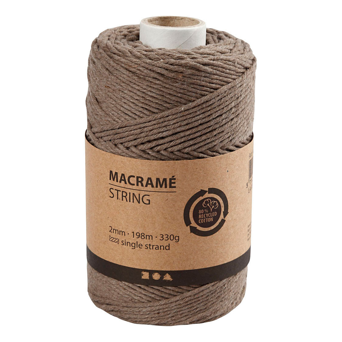 Creativ Company Makramee-Garn, hellbraun, 198 m