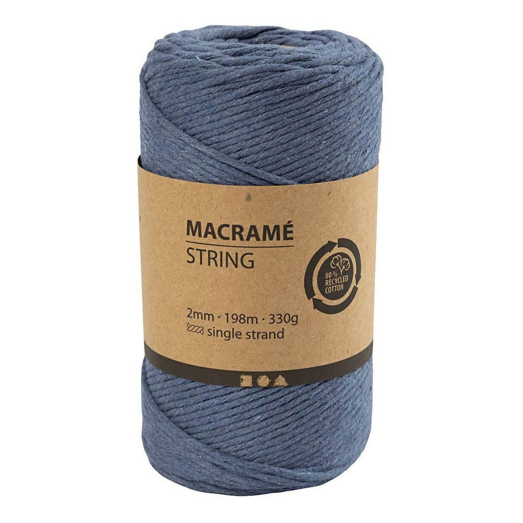 Creativ company macrame koord - blauw, 198m