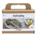Creativ company mini hobbyset borduren servet dusty groen