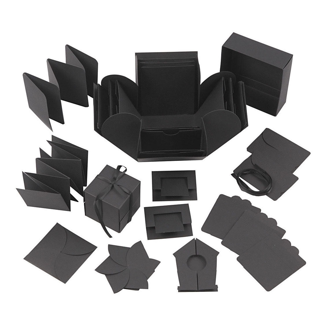 Creativ Company Explosionsbox-Geschenkbox schwarzes Set