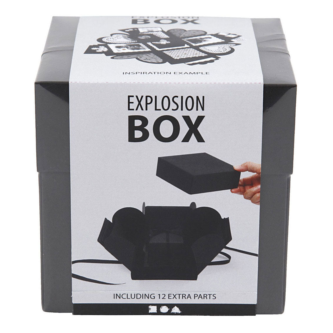 Creativ Company Explosionsbox-Geschenkbox schwarzes Set