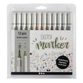 Creativ Company Handlettering-Marker, farbig, 12 Stück, doppelseitig
