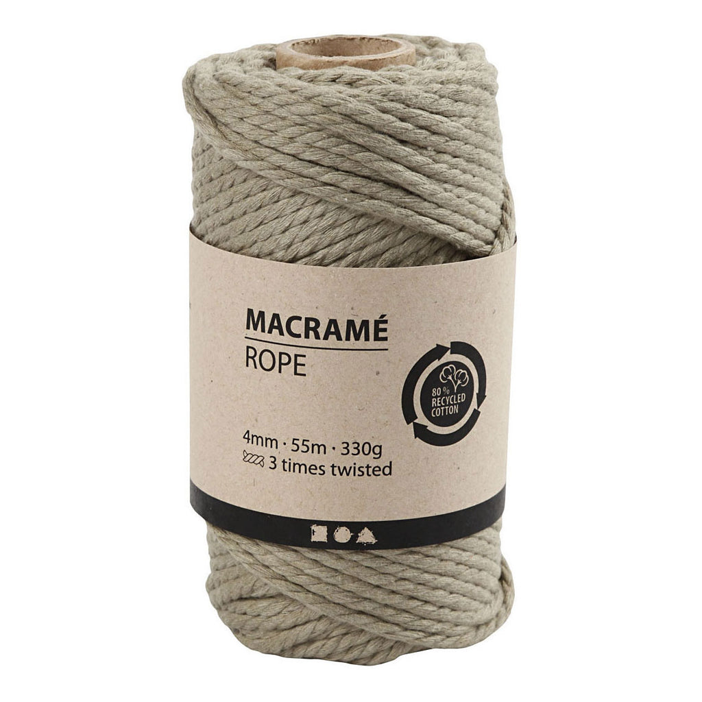 Creativ Company Makramee-Garn, moosgrün, 55 m