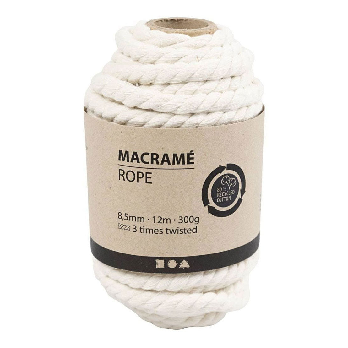 Creativ Company Makramee-Seil, cremeweiß, 12 m