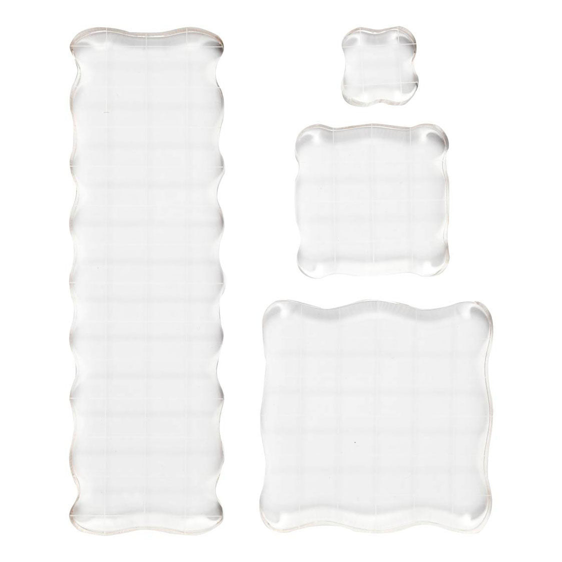 Creativ company stempelblok, afm 2,5x2,5+5x5+7,6x7,6+5x16,5 cm, dikte 1 cm, 4 stuk 1 doos