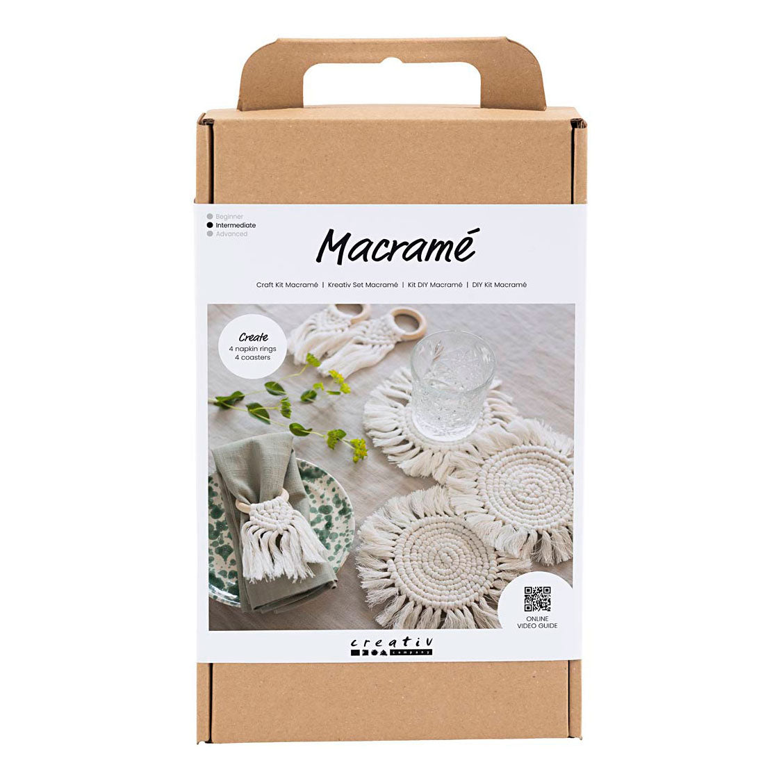 Creativ Company Hobbyset Makrametafelle Dekoration Off-White